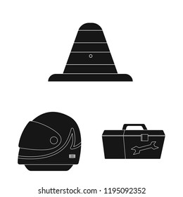 Isolated object of car and rally icon. Set of car and race stock vector illustration.