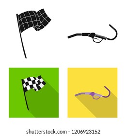Isolated object of car and rally icon. Collection of car and race stock symbol for web.