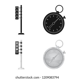 Isolated object of car and rally icon. Set of car and race stock symbol for web.
