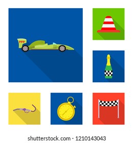 Isolated object of car and rally icon. Set of car and race stock symbol for web.
