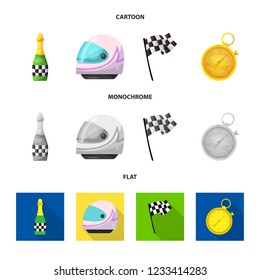 Isolated object of car and rally icon. Collection of car and race vector icon for stock.