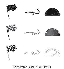 Isolated object of car and rally icon. Set of car and race stock symbol for web.