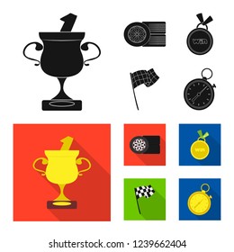 Isolated object of car and rally icon. Set of car and race stock vector illustration.