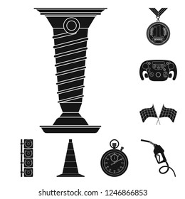 Isolated object of car and rally icon. Collection of car and race stock symbol for web.