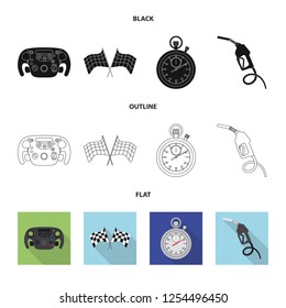 Isolated object of car and rally icon. Set of car and race stock symbol for web.