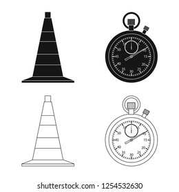 Isolated object of car and rally icon. Collection of car and race vector icon for stock.