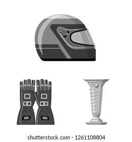 Isolated object of car and rally icon. Collection of car and race stock symbol for web.