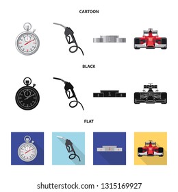 Isolated object of car and rally icon. Set of car and race stock symbol for web.