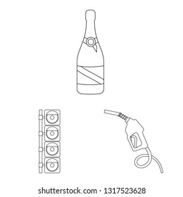Isolated object of car and rally icon. Collection of car and race stock vector illustration.