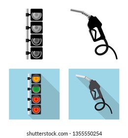 Isolated object of car and rally icon. Collection of car and race stock vector illustration.