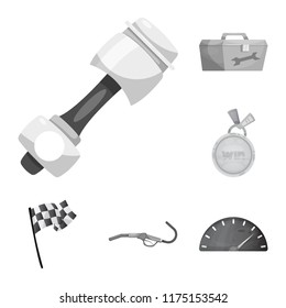 Isolated object of car and rally logo. Set of car and race stock symbol for web.