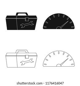 Isolated object of car and rally logo. Collection of car and race stock vector illustration.
