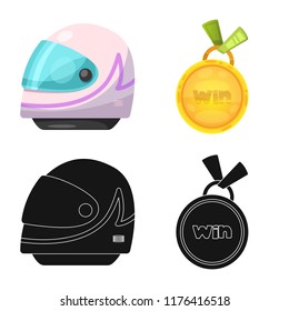 Isolated object of car and rally logo. Collection of car and race vector icon for stock.