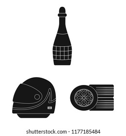 Isolated object of car and rally logo. Set of car and race vector icon for stock.