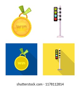 Isolated object of car and rally logo. Collection of car and race stock symbol for web.