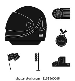 Isolated object of car and rally logo. Collection of car and race stock vector illustration.