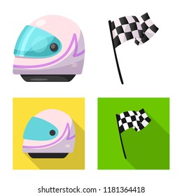 Isolated object of car and rally logo. Collection of car and race vector icon for stock.