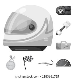 Isolated object of car and rally logo. Set of car and race vector icon for stock.