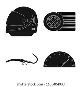 Isolated object of car and rally logo. Collection of car and race stock symbol for web.