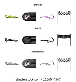 Isolated object of car and rally logo. Collection of car and race stock symbol for web.
