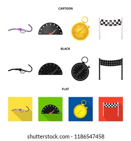 Isolated object of car and rally logo. Collection of car and race stock vector illustration.