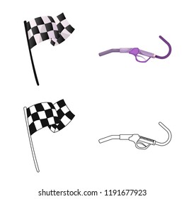 Isolated object of car and rally logo. Collection of car and race stock symbol for web.