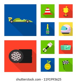 Isolated object of car and rally logo. Set of car and race vector icon for stock.
