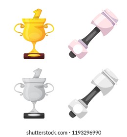 Isolated object of car and rally logo. Collection of car and race vector icon for stock.