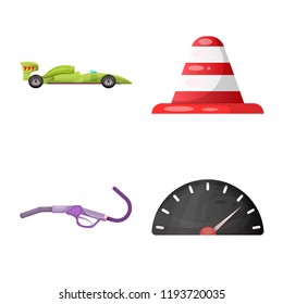 Isolated object of car and rally logo. Set of car and race stock vector illustration.