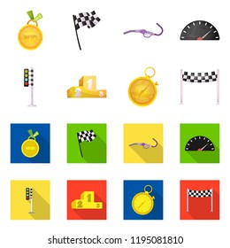 Isolated object of car and rally logo. Collection of car and race stock vector illustration.