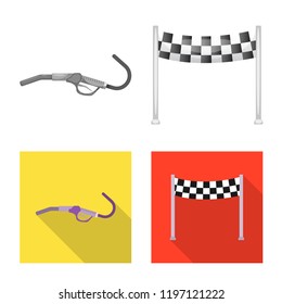 Isolated object of car and rally logo. Set of car and race vector icon for stock.