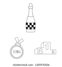 Isolated object of car and rally logo. Set of car and race vector icon for stock.