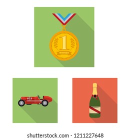 Isolated object of car and rally logo. Collection of car and race stock symbol for web.