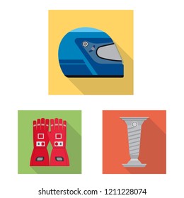 Isolated object of car and rally logo. Collection of car and race stock symbol for web.
