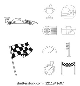 Isolated object of car and rally logo. Collection of car and race vector icon for stock.