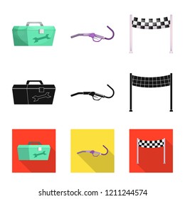 Isolated object of car and rally logo. Set of car and race stock vector illustration.