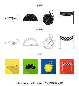 Isolated object of car and rally logo. Set of car and race stock vector illustration.