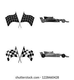 Isolated object of car and rally logo. Collection of car and race vector icon for stock.