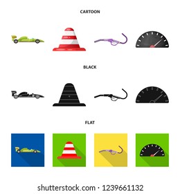 Isolated object of car and rally logo. Collection of car and race stock symbol for web.