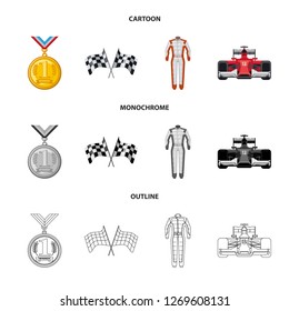 Isolated object of car and rally logo. Collection of car and race stock symbol for web.
