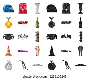 Isolated object of car and rally logo. Set of car and race vector icon for stock.