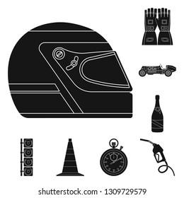 Isolated object of car and rally logo. Set of car and race stock vector illustration.