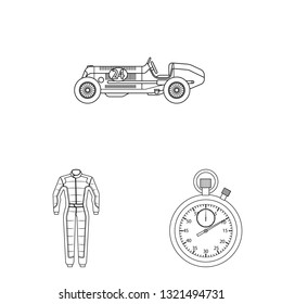 Isolated object of car and rally logo. Set of car and race vector icon for stock.