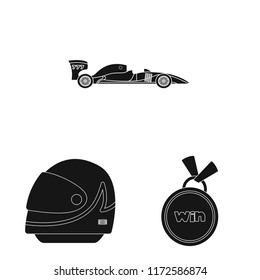 Isolated object of car and rally sign. Set of car and race stock vector illustration.