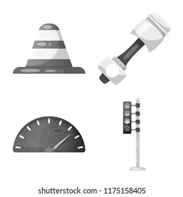 Isolated object of car and rally sign. Collection of car and race vector icon for stock.
