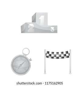 Isolated object of car and rally sign. Set of car and race stock vector illustration.