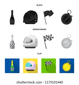 Isolated object of car and rally sign. Collection of car and race stock symbol for web.