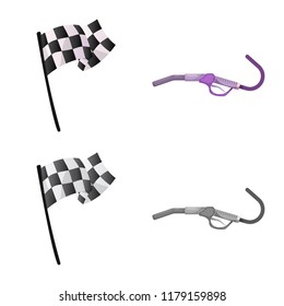 Isolated object of car and rally sign. Collection of car and race stock symbol for web.