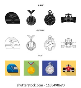 Isolated object of car and rally sign. Set of car and race stock vector illustration.