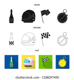 Isolated object of car and rally sign. Collection of car and race stock symbol for web.